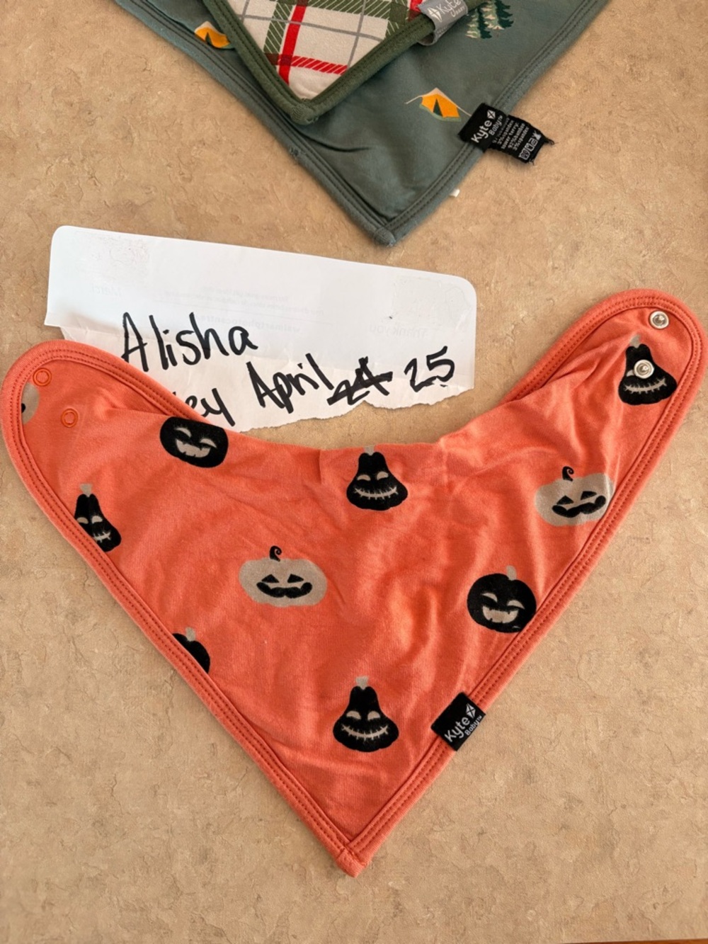 Kyte BABY Orange Halloween Pumpkin Bandana Bib